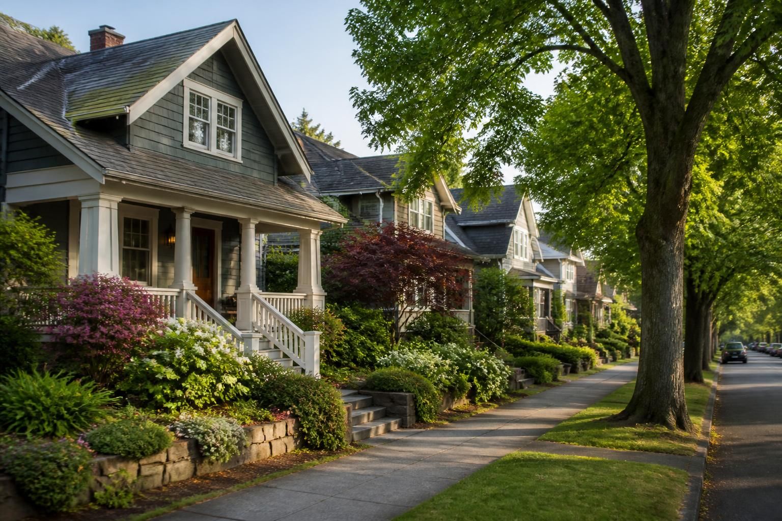 Well-kept Everett neighborhood with tree-lined residential streets