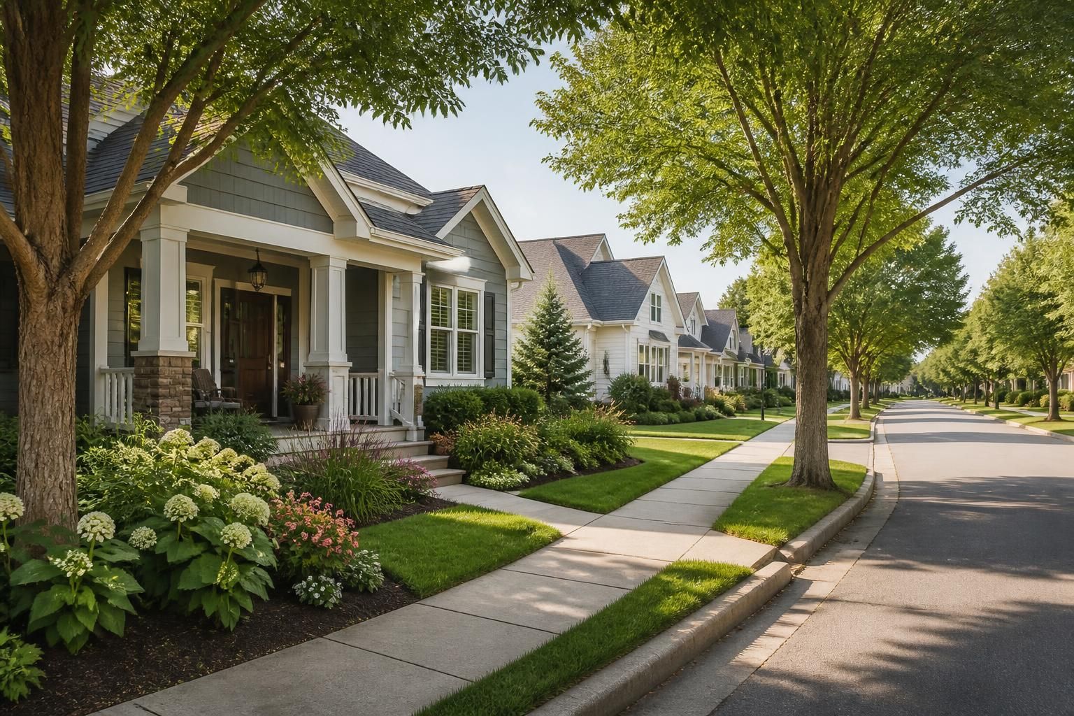 Tidy Lynnwood suburb with mature landscaping and clean streets